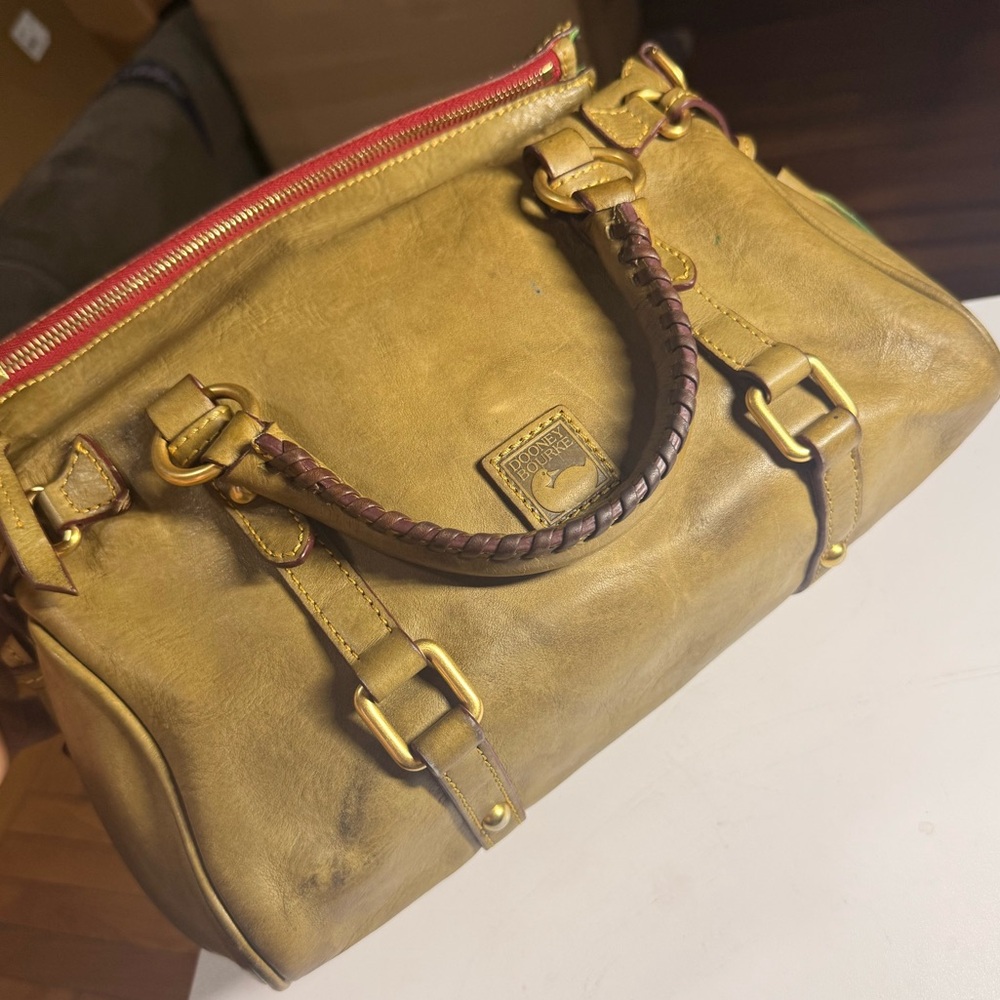 Dooney & Bourke Florentine Leather Tassel Shoulder Bag - Moss - Picture 3 of 12